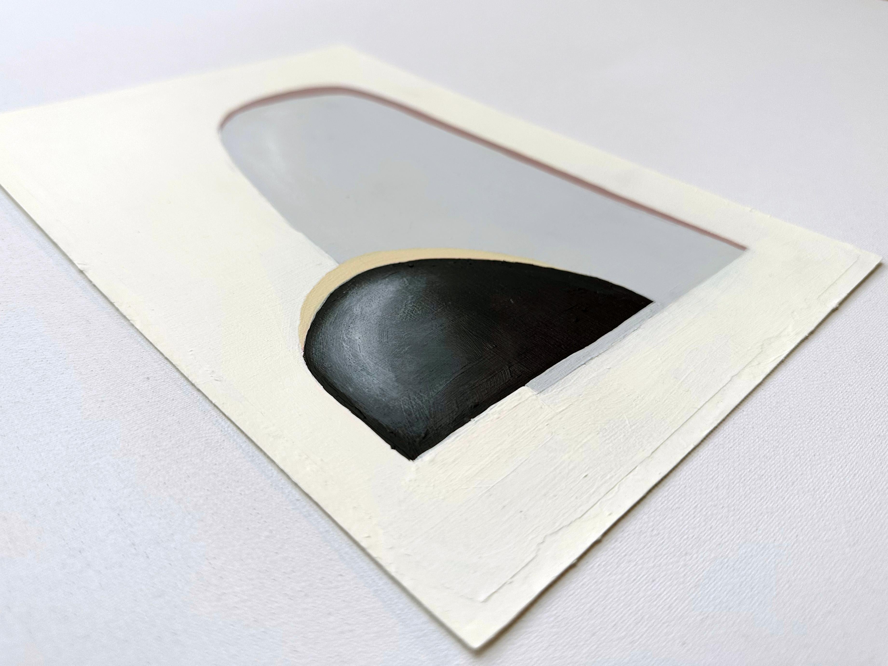 „Glacial Morning“ Acrylgemälde auf Papier, Wabi-sabi, natürliche, neutrale Kurven im Angebot 2