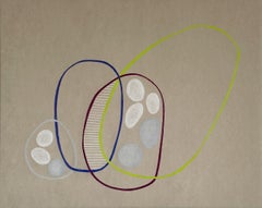 Venn Diagram Drawing on Paper Color Pencil modern organic asymmetric ovals