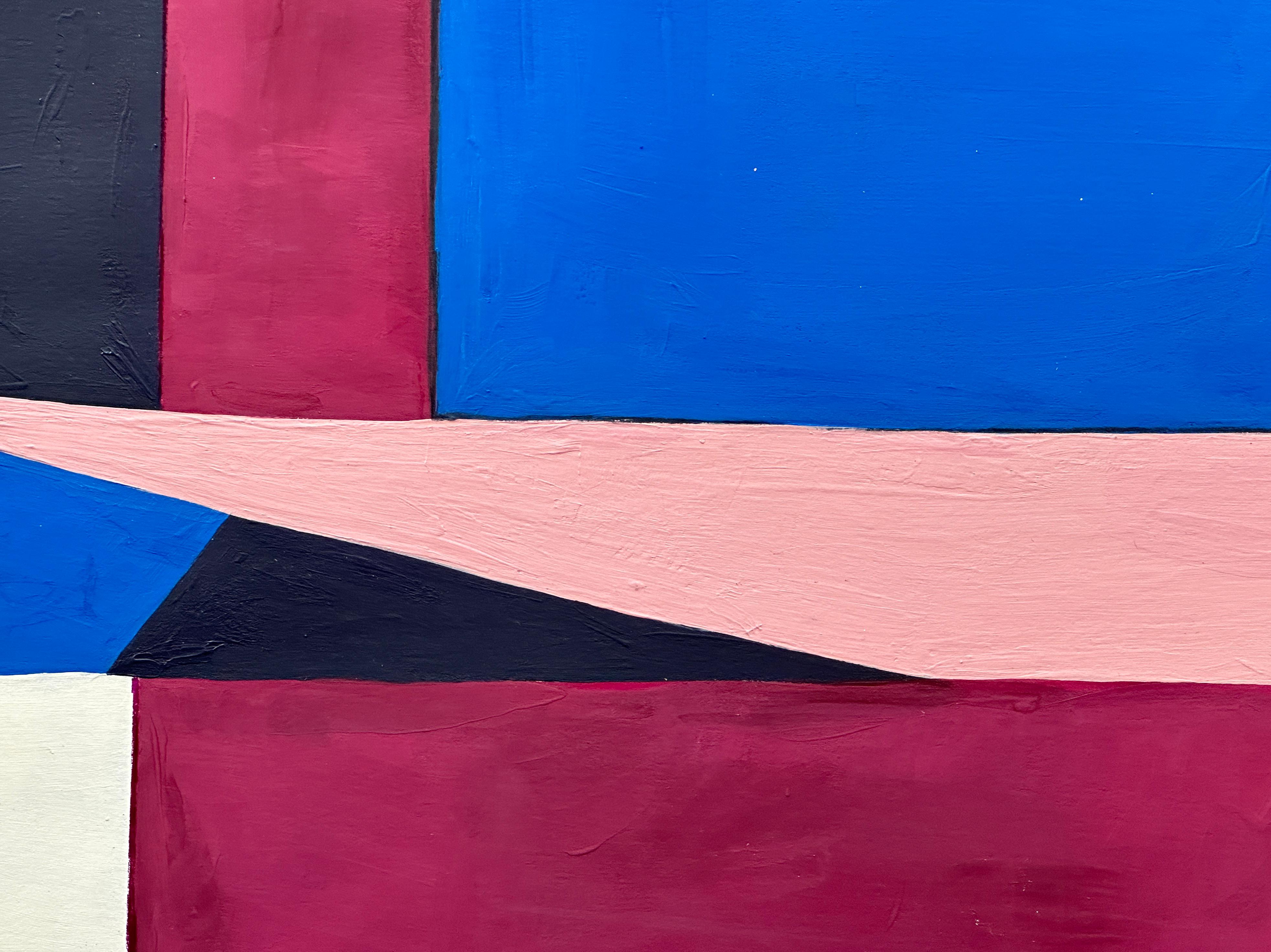 « Vertical Plane I », peinture abstraite sur papier, formes géométriques empilées 1