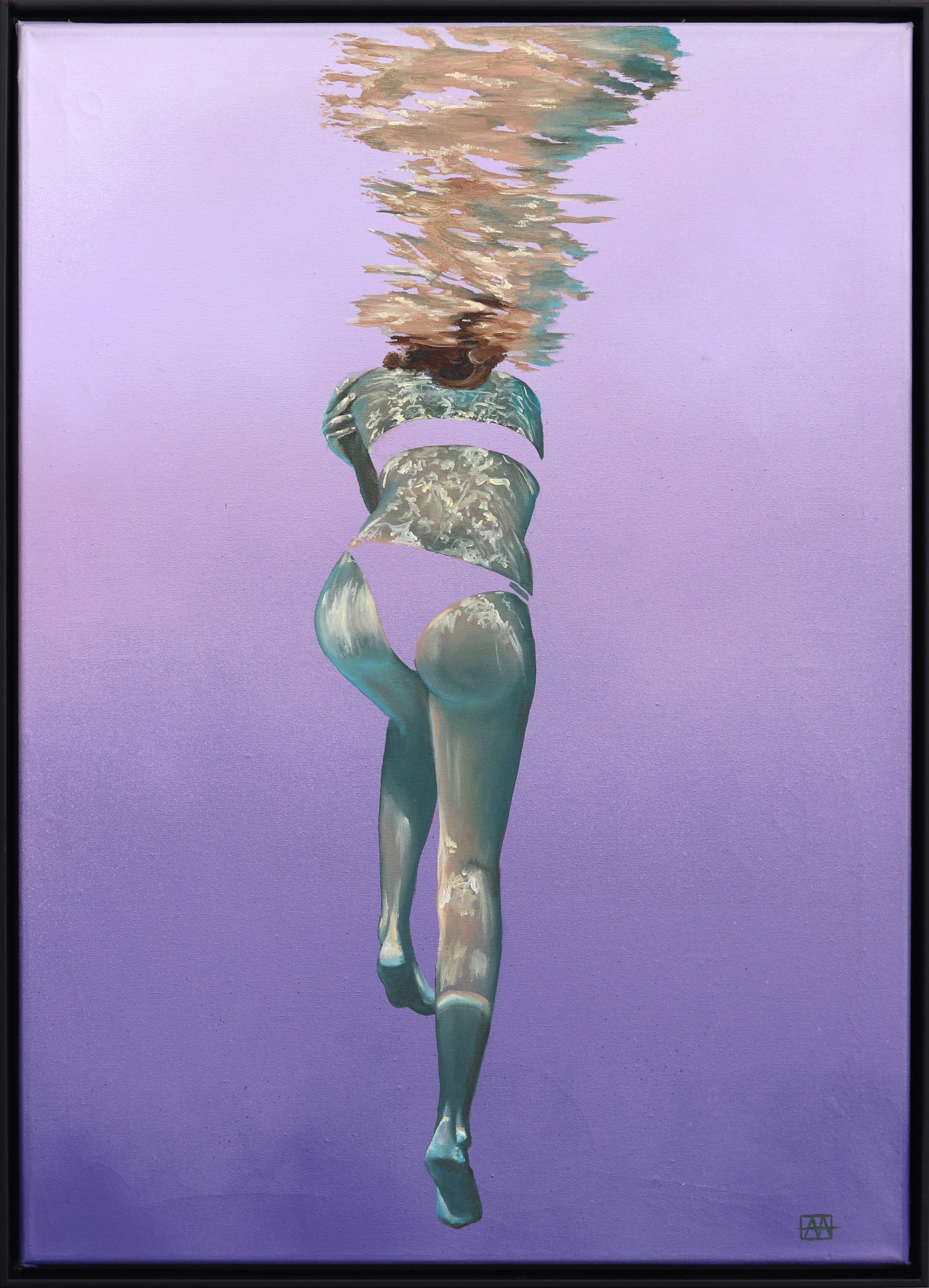Amanda Arrou-tea Portrait Painting - Seas of Your Imagination (Purple)