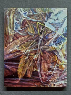 Conceptual Realist Painting Diptych Floral Colorful American female artist