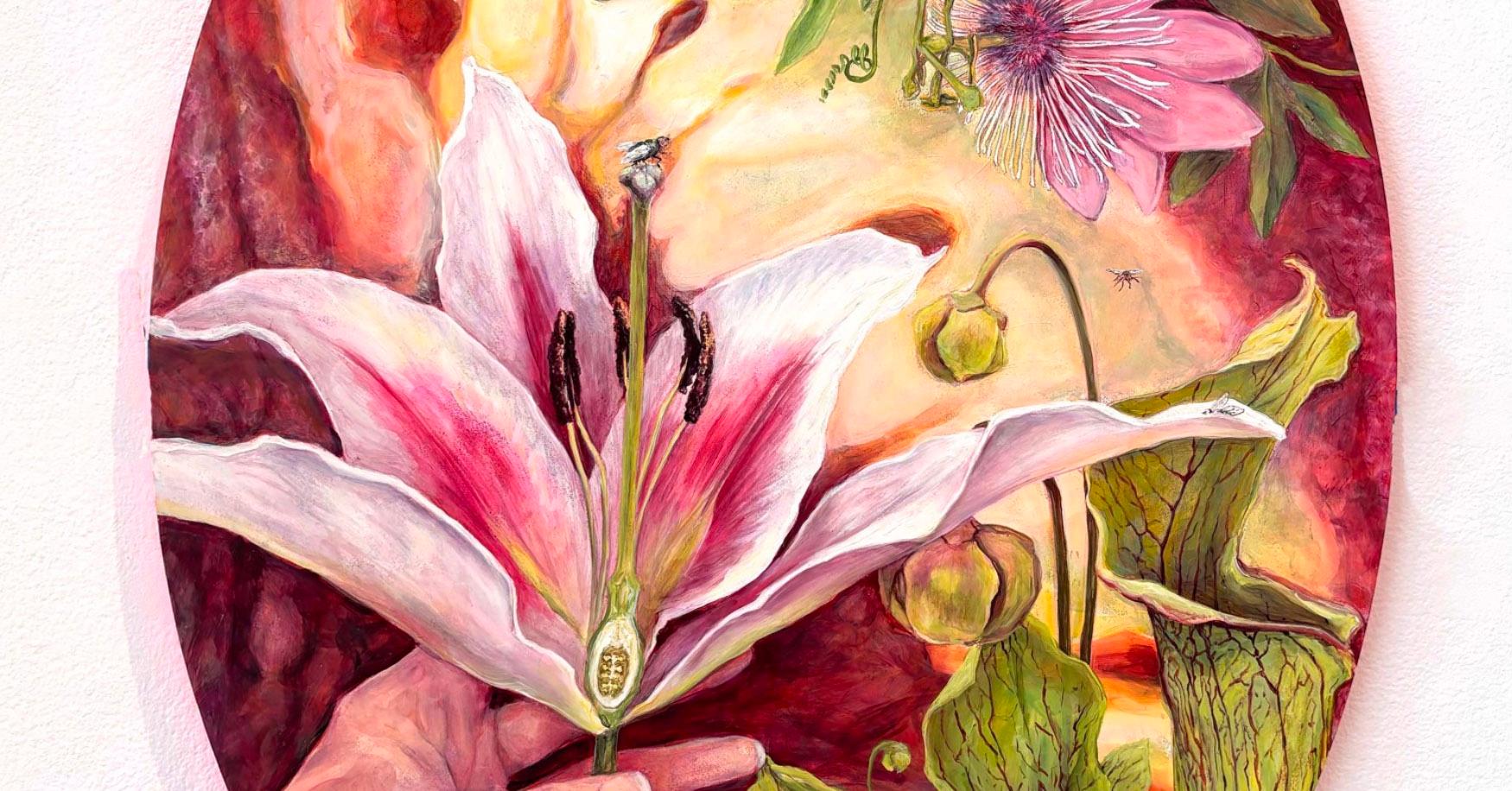 Pittura a olio contemporanea Artista femminile Natura morta botanica Amanda Besl in vendita 1