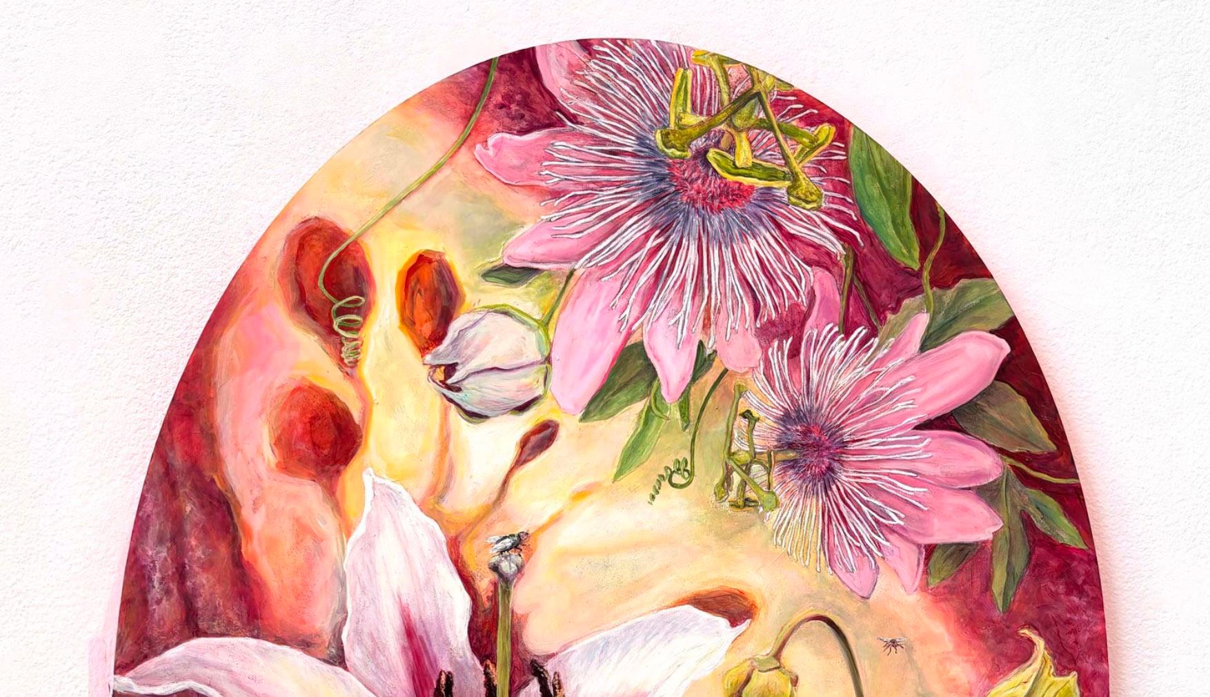 Pittura a olio contemporanea Artista femminile Natura morta botanica Amanda Besl in vendita 2