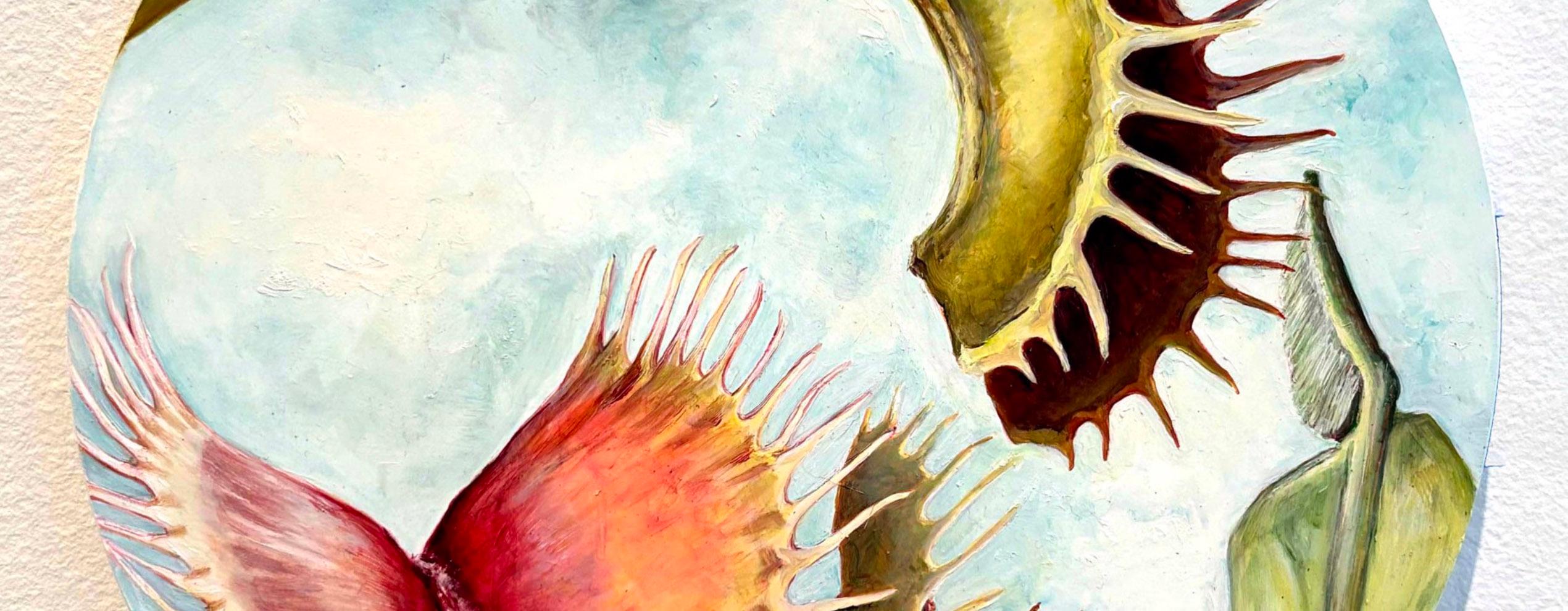 Pittura a olio contemporanea Artista femminile Natura morta botanica Amanda Besl in vendita 2
