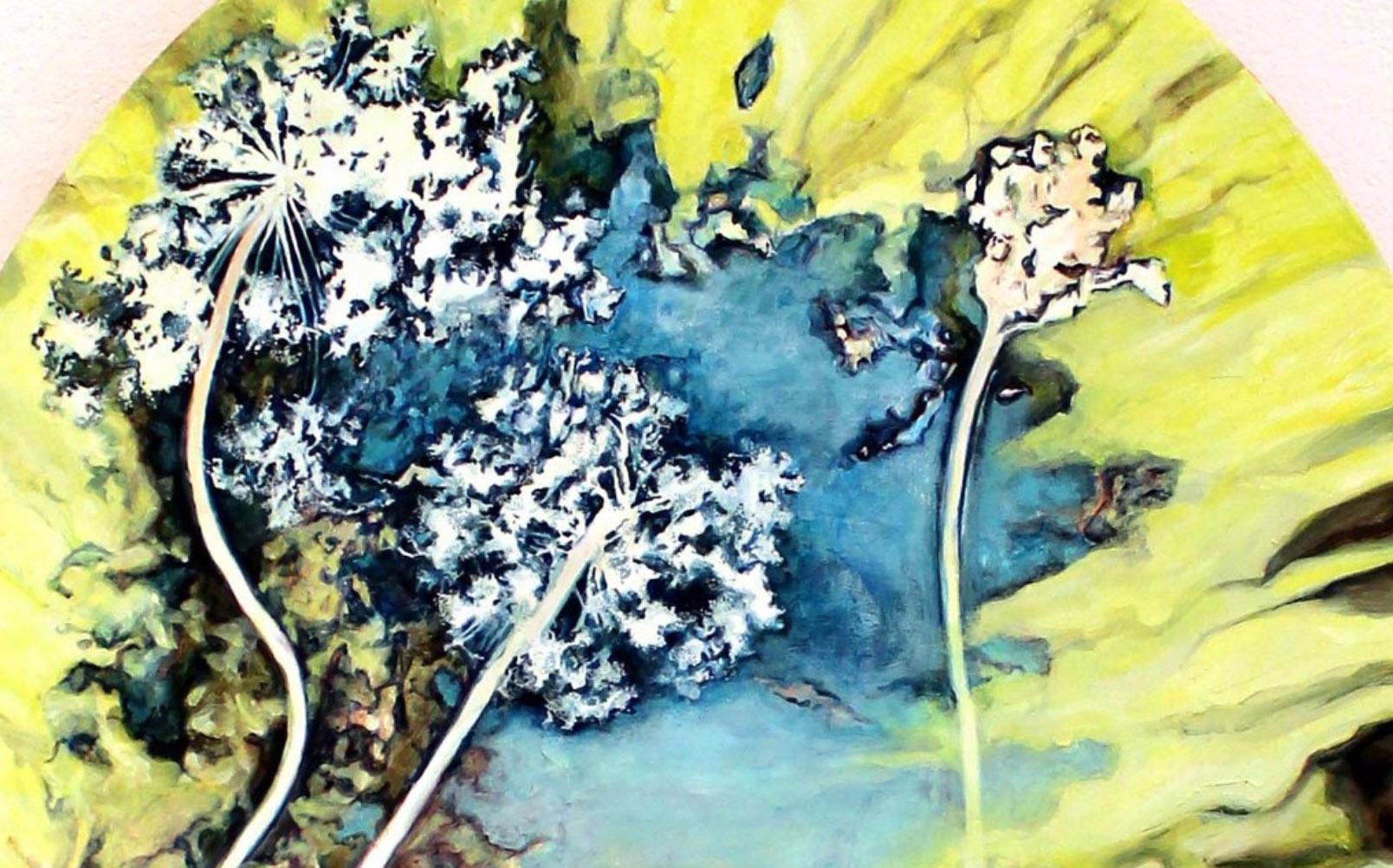 Pittura a olio contemporanea Artista femminile Trappola di Venere Pizzo di Queen Anne Besl - Painting di Amanda Besl