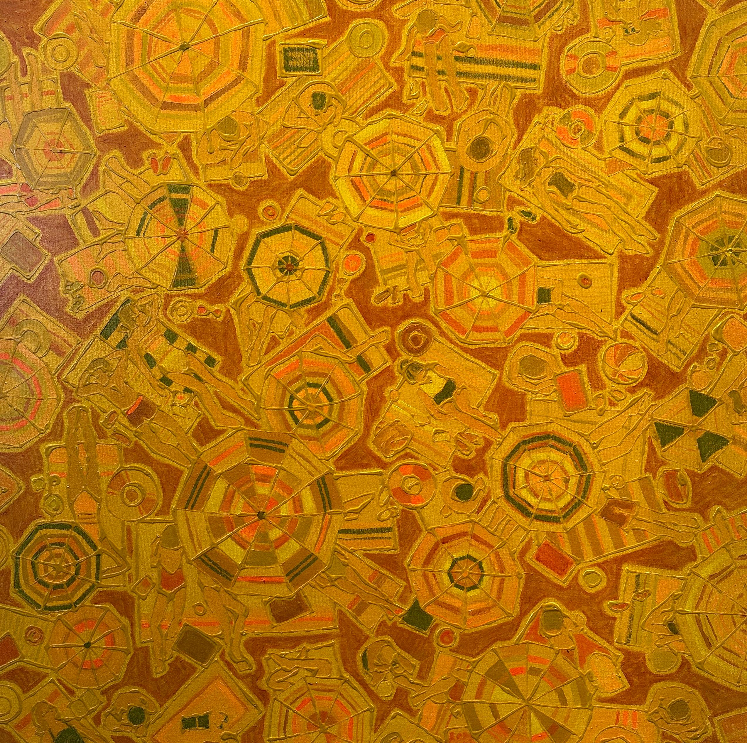 Aérienne en ambre - Painting de Amanda Brown