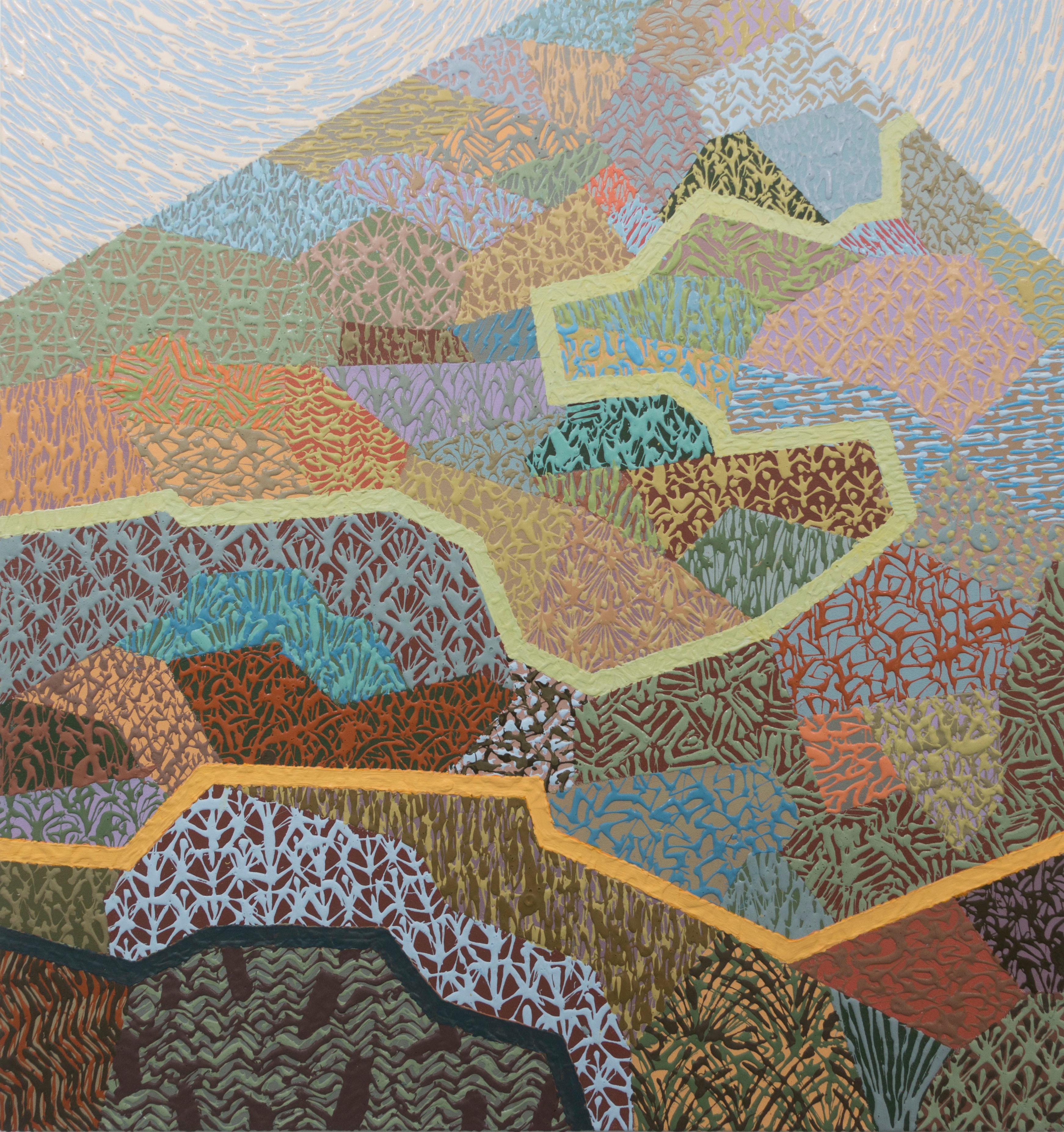 Amanda Brown Abstract Painting - Brilliant Bluff