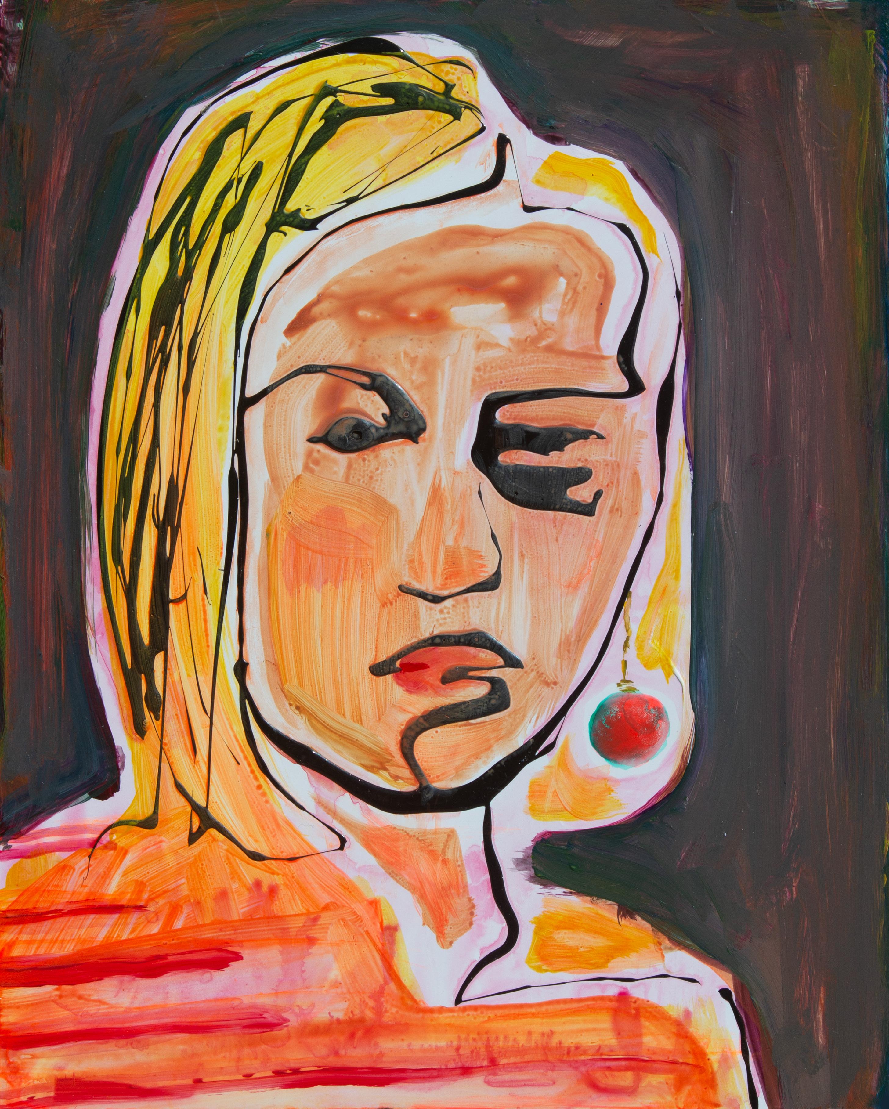 Figurative Painting di Amanda Brown - Orecchino di perle
