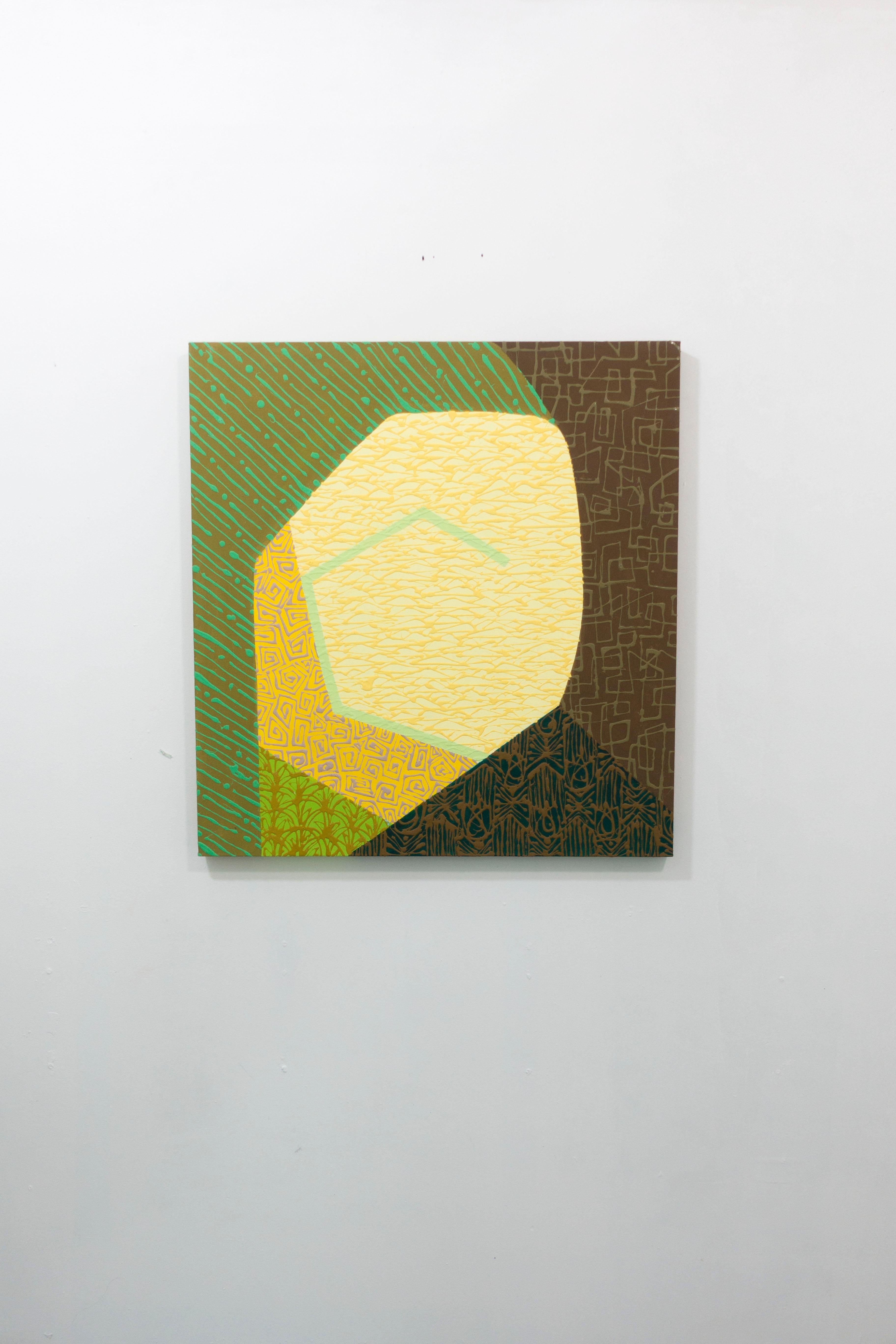 Yellow Oculus - Painting by Amanda Brown