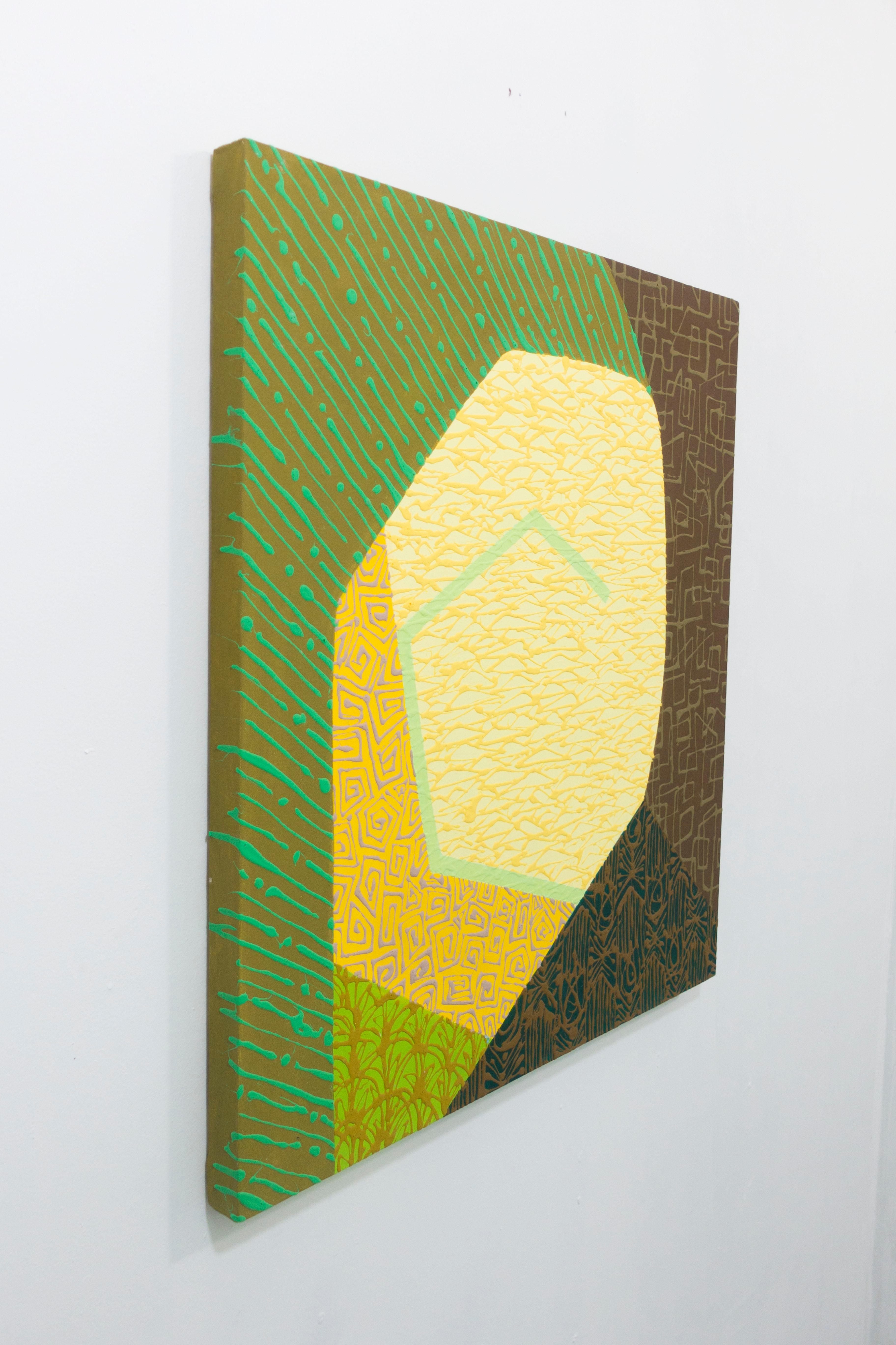Yellow Oculus - Contemporary Painting by Amanda Brown