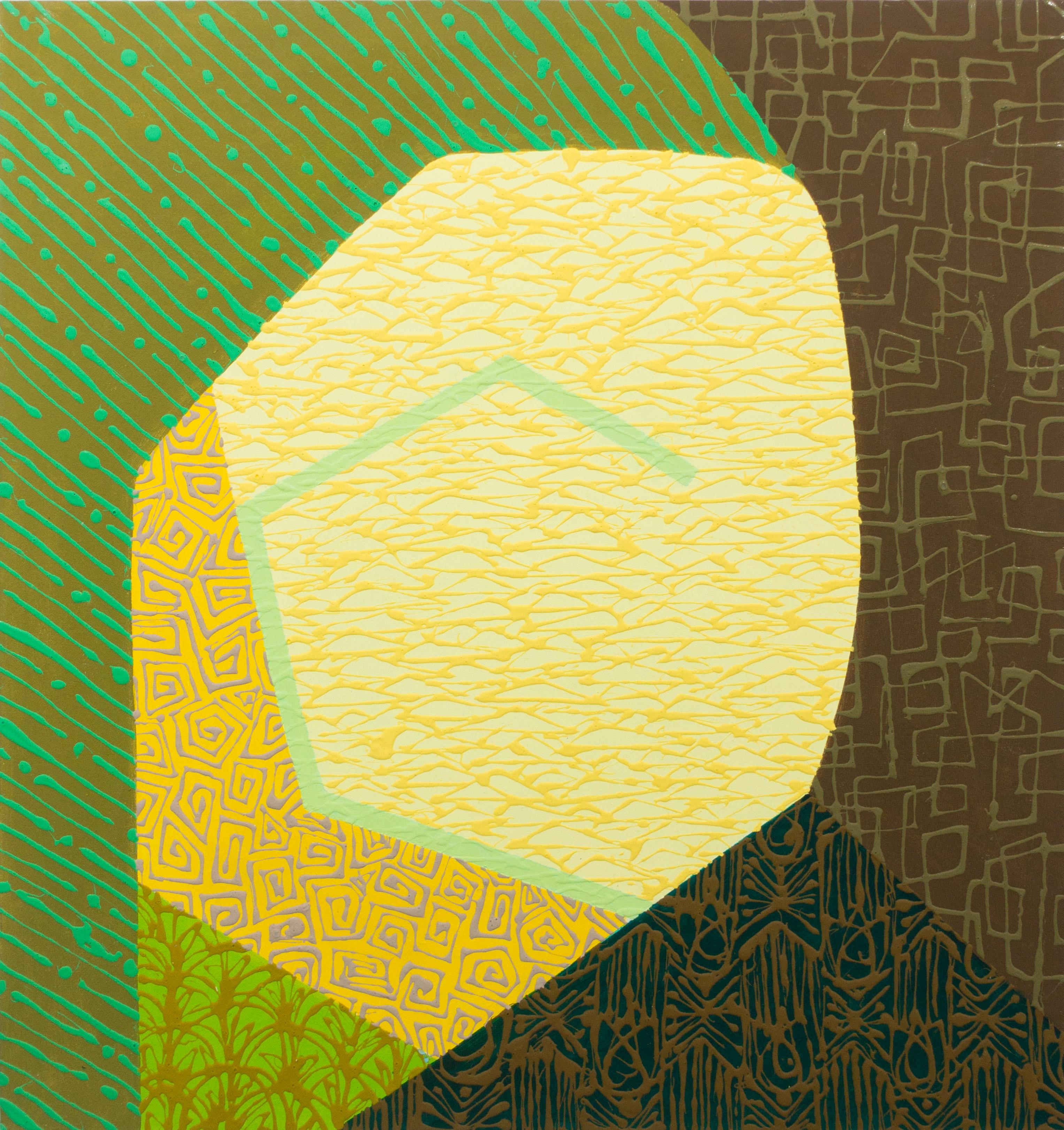 Amanda Brown Figurative Painting - Yellow Oculus