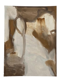 Ámbar y Ocre Abstracto I 12" x 16" Obra sobre Papel