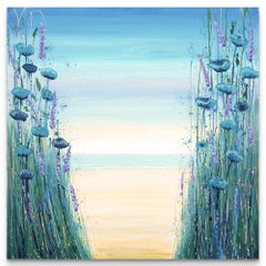 Beach Flowers, Painting, Acrylic on Canvas