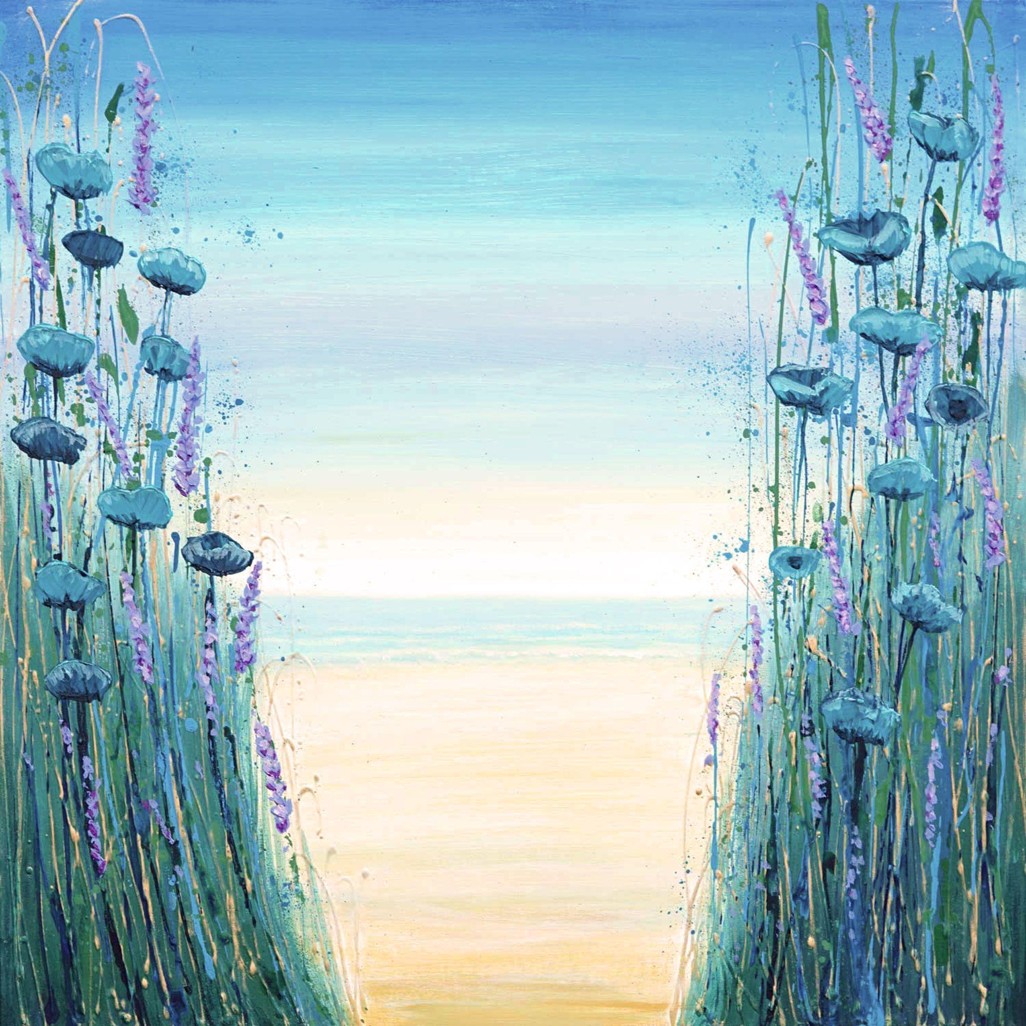 Beach Flowers, Gemälde, Acryl auf Leinwand