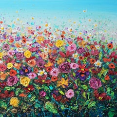 Bloom of Flowers, Painting, Acrylic on Canvas