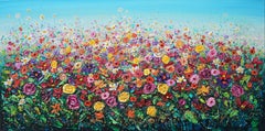 Bloom of Flowers, Painting, Acrylic on Canvas