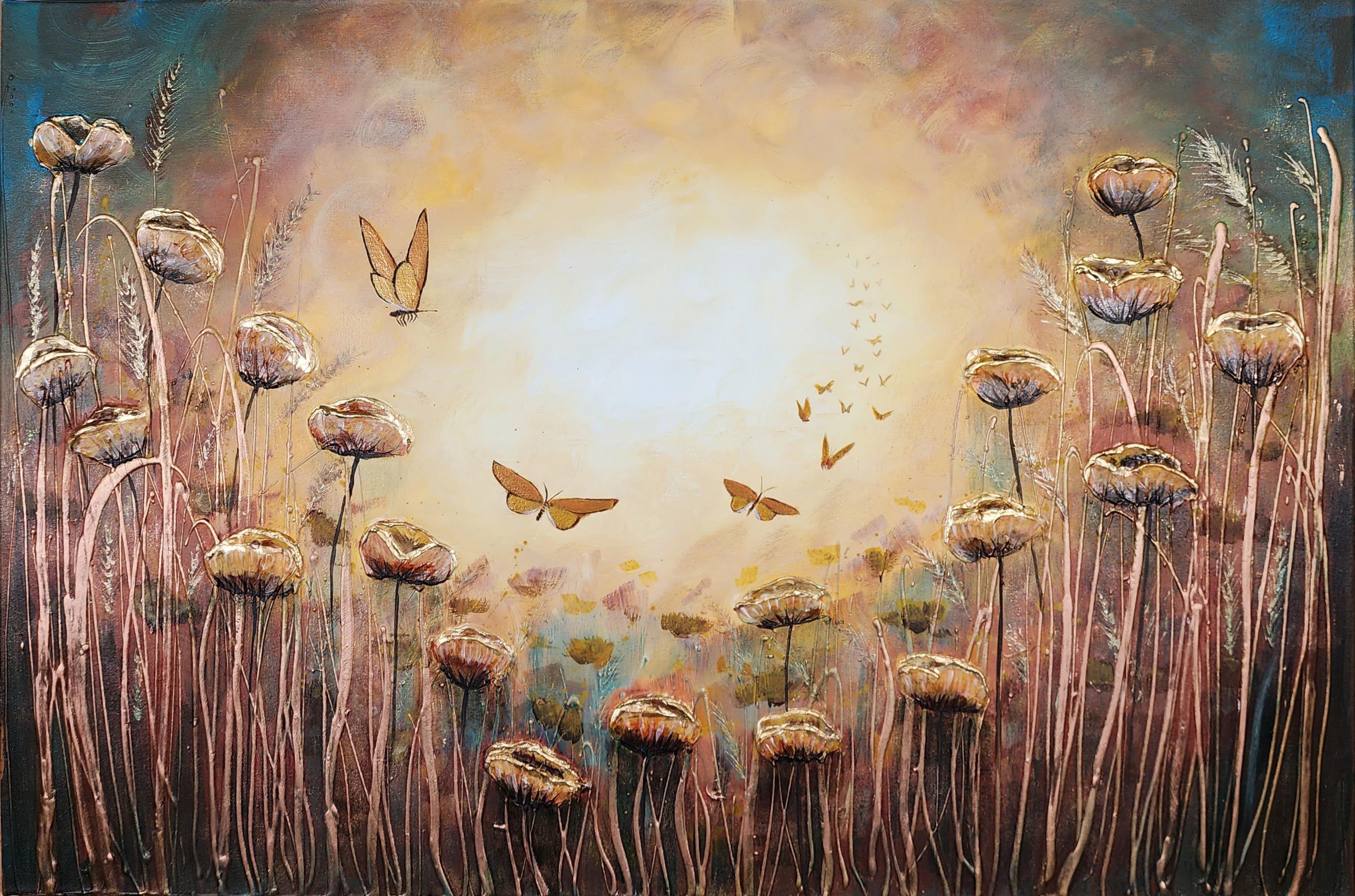 Bailando a la luz del sol, Pintura, Acrílico sobre lienzo - Painting de Amanda Dagg