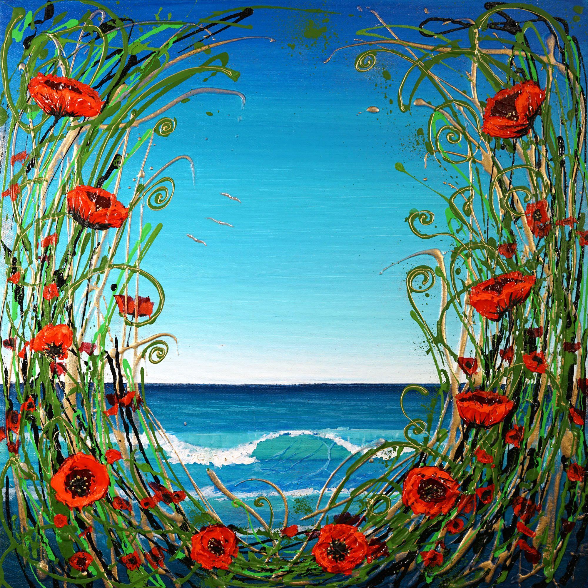 Paisaje marino encantado, Pintura, Acrílico sobre lienzo - Painting de Amanda Dagg