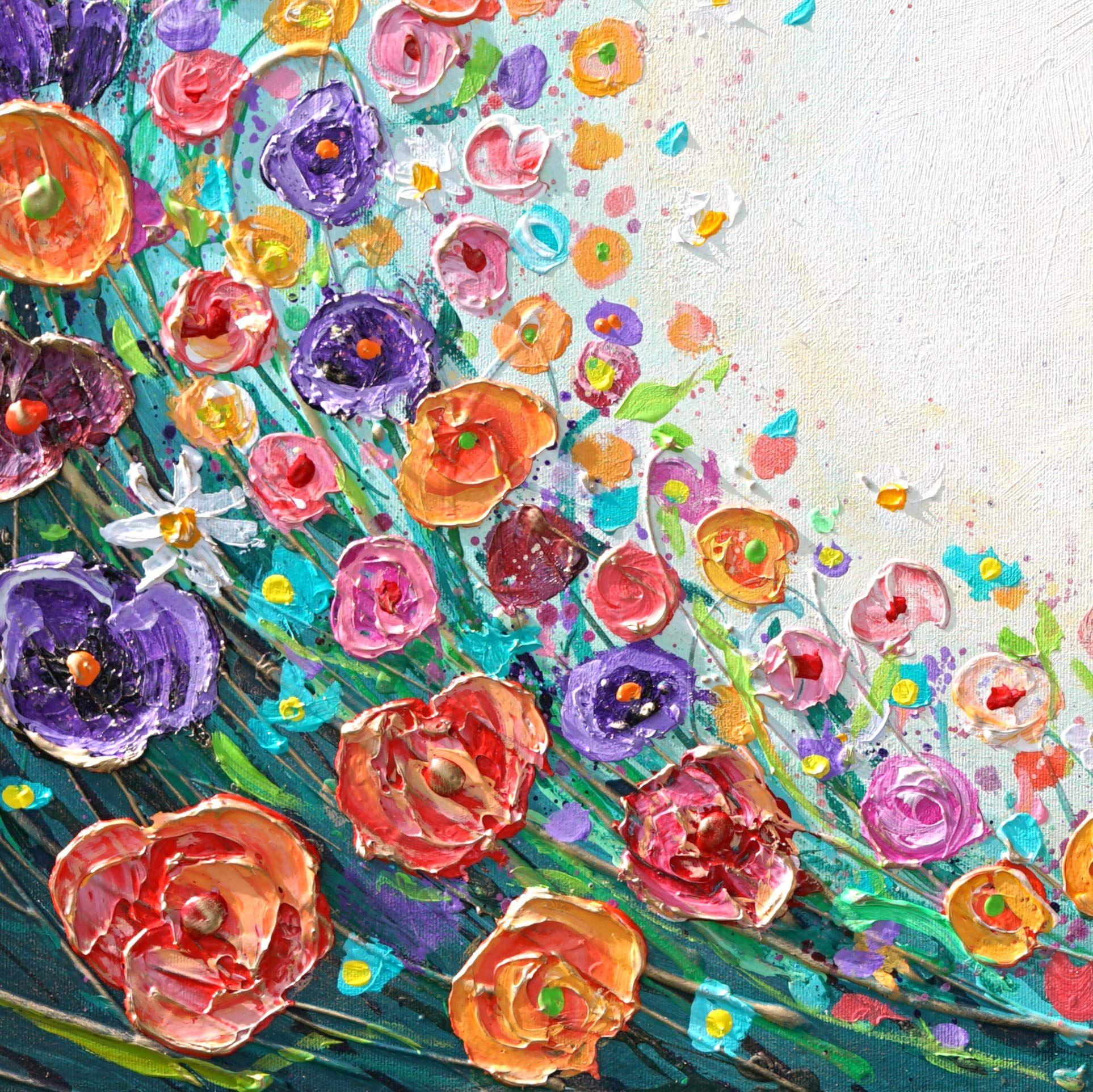 Amante de las flores, Pintura, Acrílico sobre lienzo - Painting Impresionista de Amanda Dagg