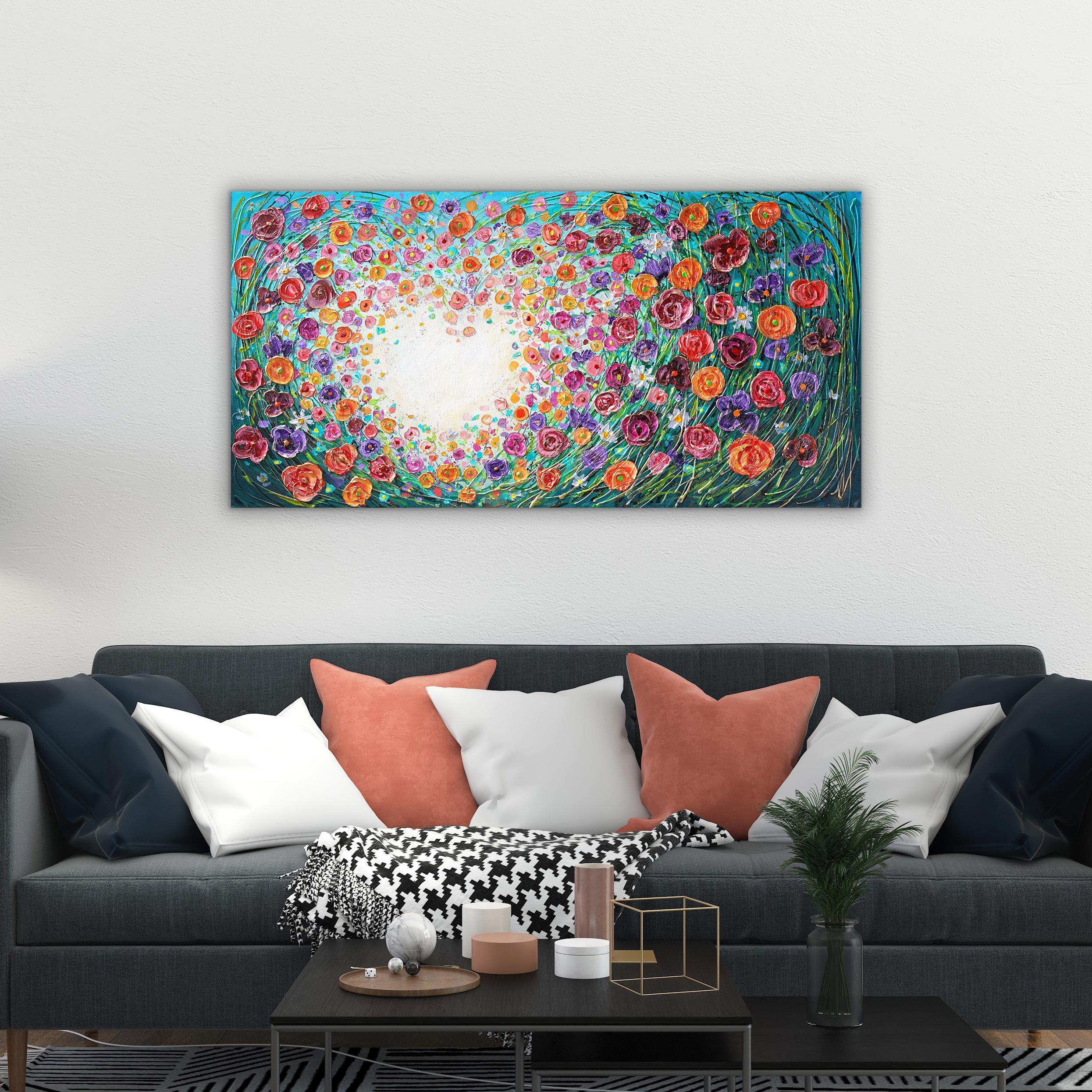 Amante de las flores, Pintura, Acrílico sobre lienzo en venta 2