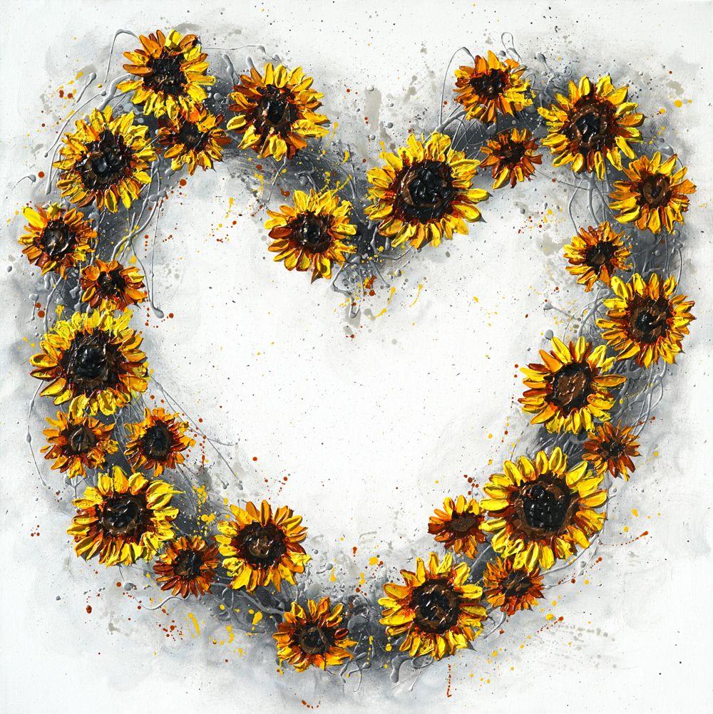 Corazón de felicidad, Pintura, Acrílico sobre lienzo - Painting de Amanda Dagg