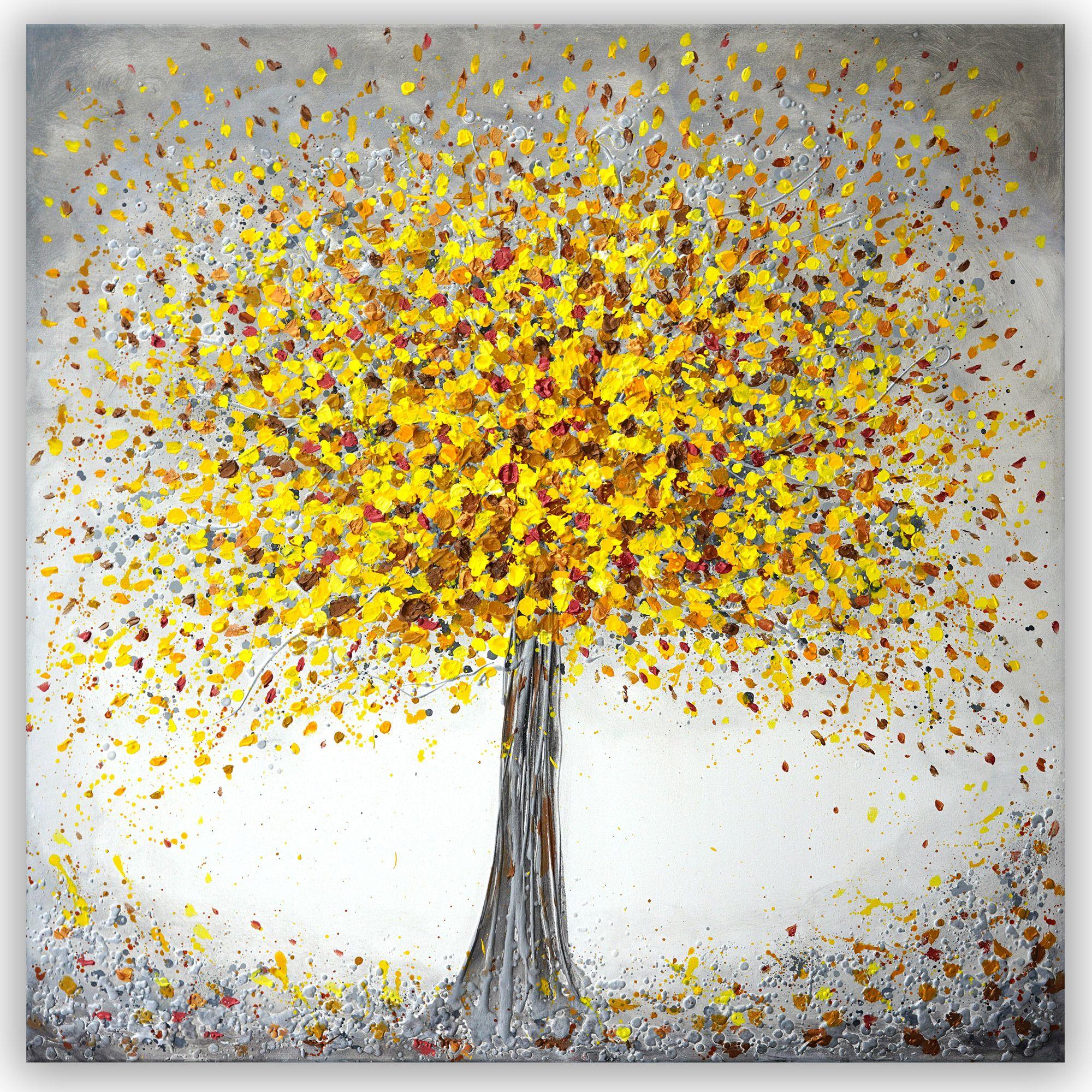 Árbol amarillo jubiloso, Pintura, Acrílico sobre lienzo - Painting Impresionista de Amanda Dagg