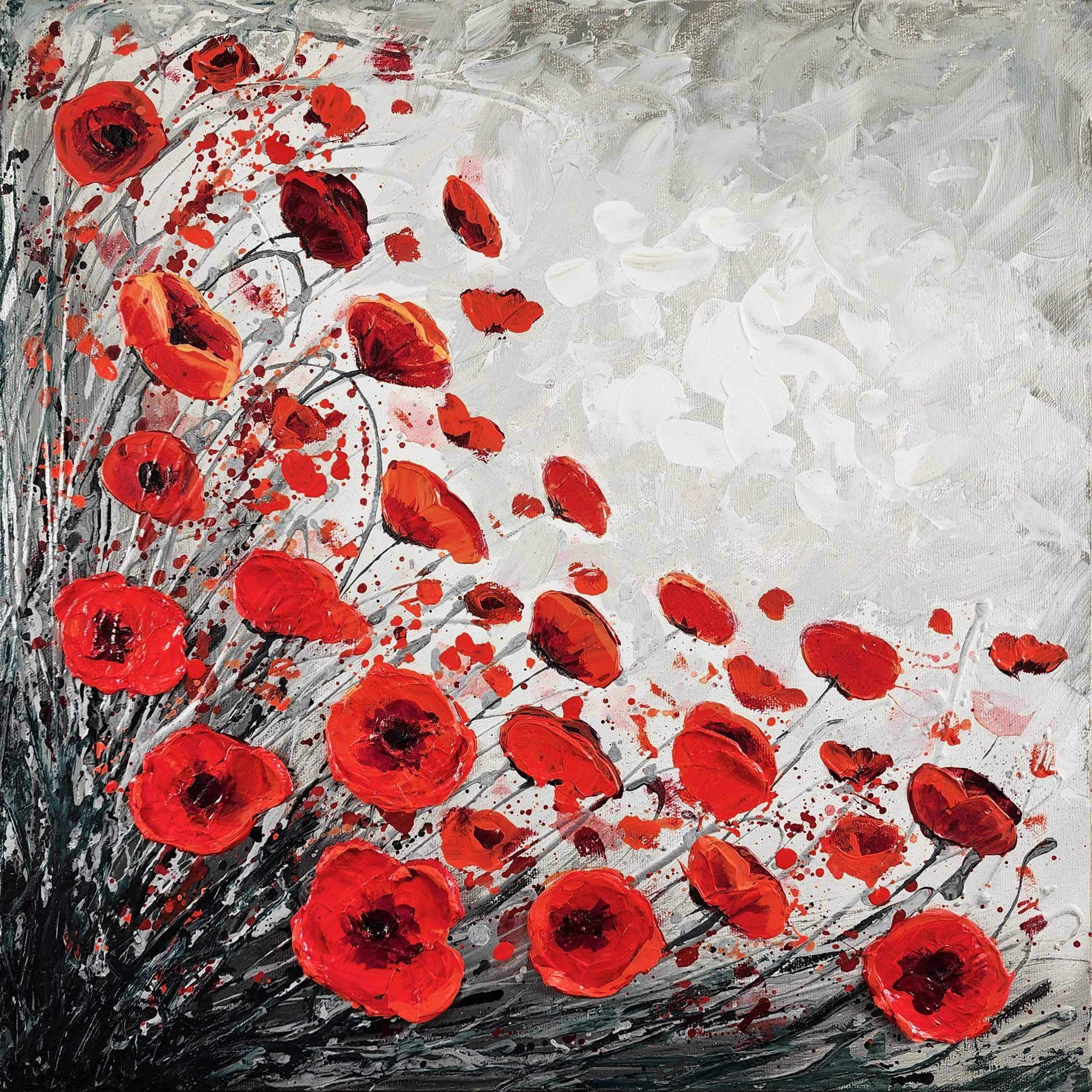 Poppy Joy, Pittura, Acrilico su tela - Painting di Amanda Dagg