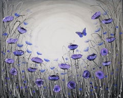 Papillon violet, peinture, acrylique sur toile