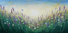 Summer Lavender Field, Painting, Acrylic on Canvas
