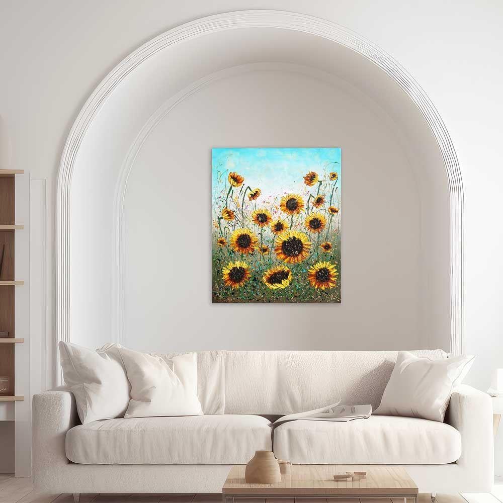 Girasol Alegría, Pintura, Acrílico sobre lienzo en venta 1