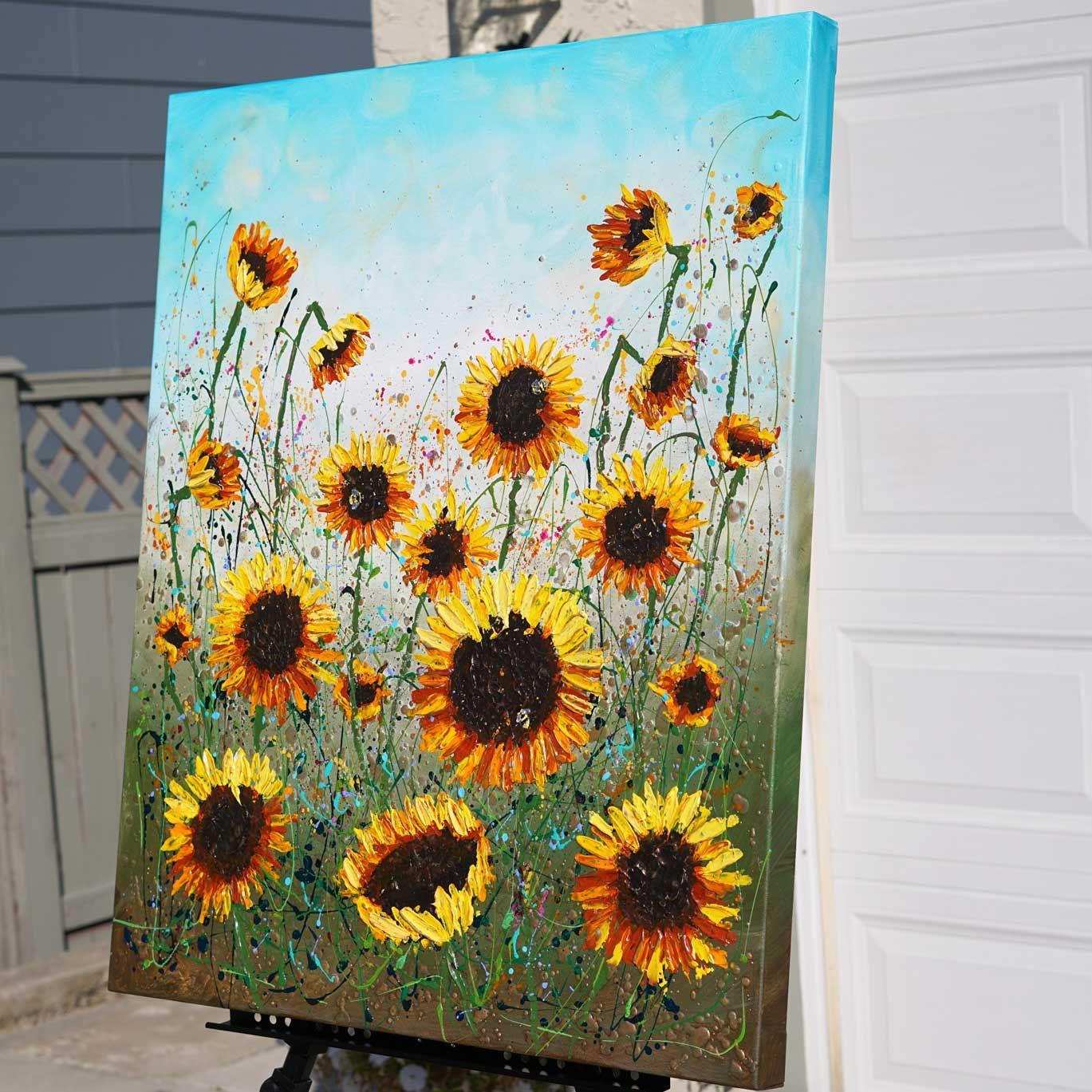 Girasol Alegría, Pintura, Acrílico sobre lienzo en venta 2