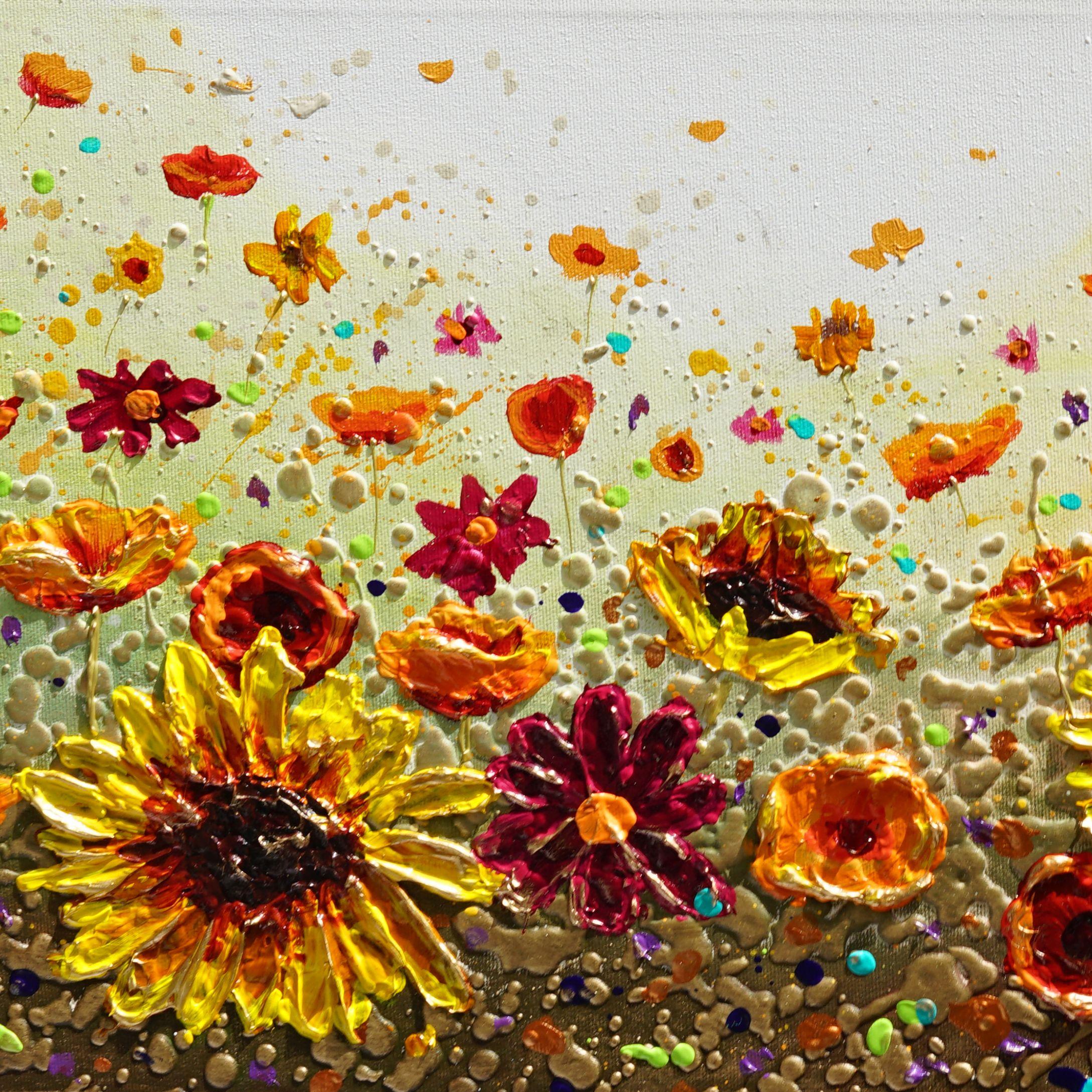 Sunlit Floral, Painting, Acrylic on Canvas 1