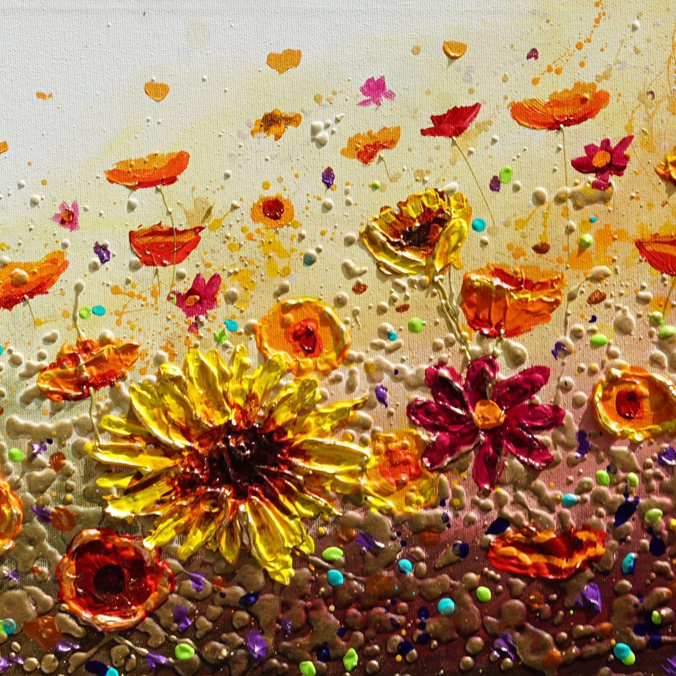 Sunlit Floral, Painting, Acrylic on Canvas 2