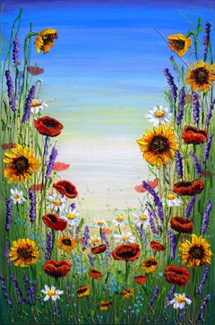 Symphony of Wildflowers, Painting, Acrylic on Canvas