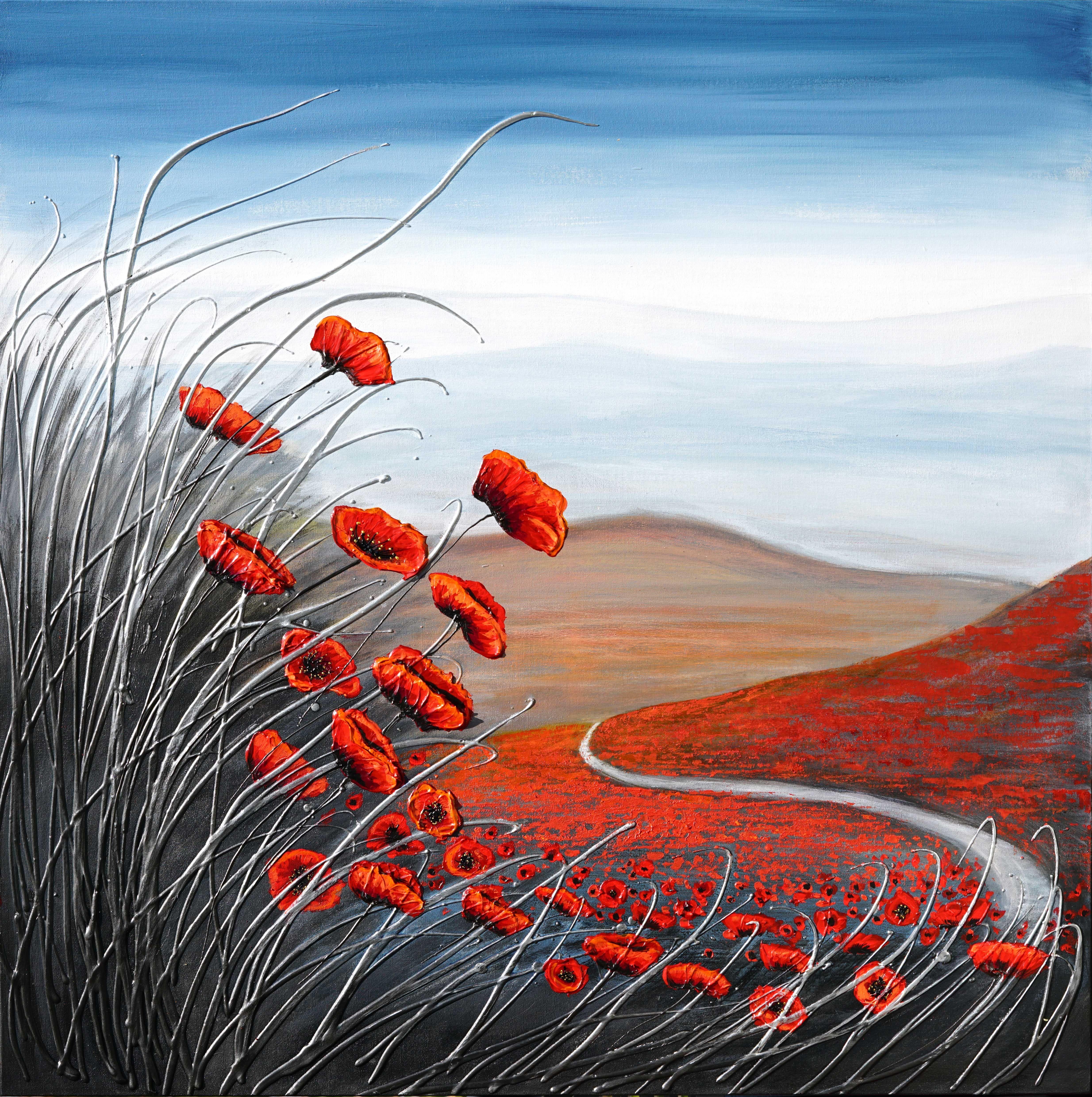 how to paint poppies in acrylic on canvas