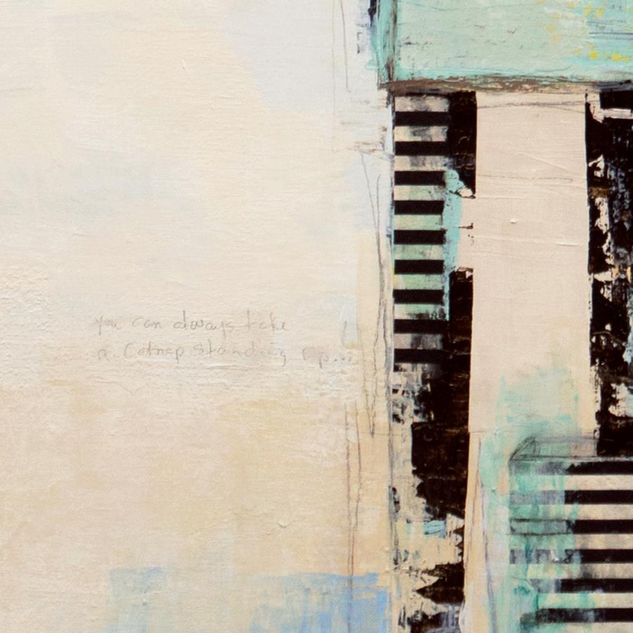 'Azure & Sand', California Figurative Abstraction, Pacific Art League, Palo Alto - Painting Moderno di Amanda Danitschek