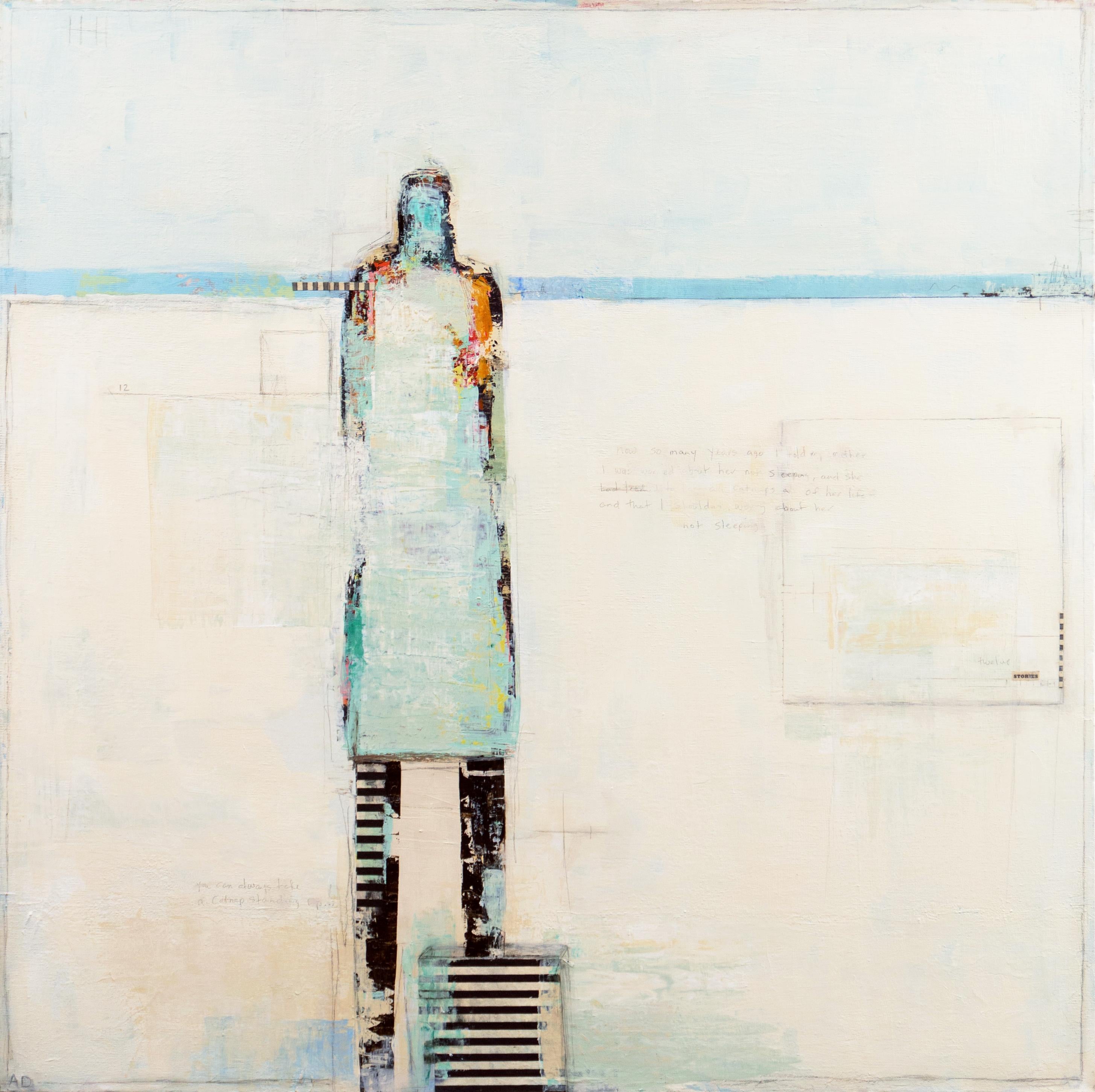 Figurative Painting di Amanda Danitschek - 'Azure & Sand', California Figurative Abstraction, Pacific Art League, Palo Alto