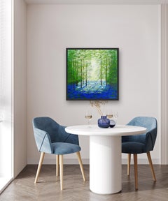 Sunlight Woods, abstract art, landscape art, tree art, affordable art