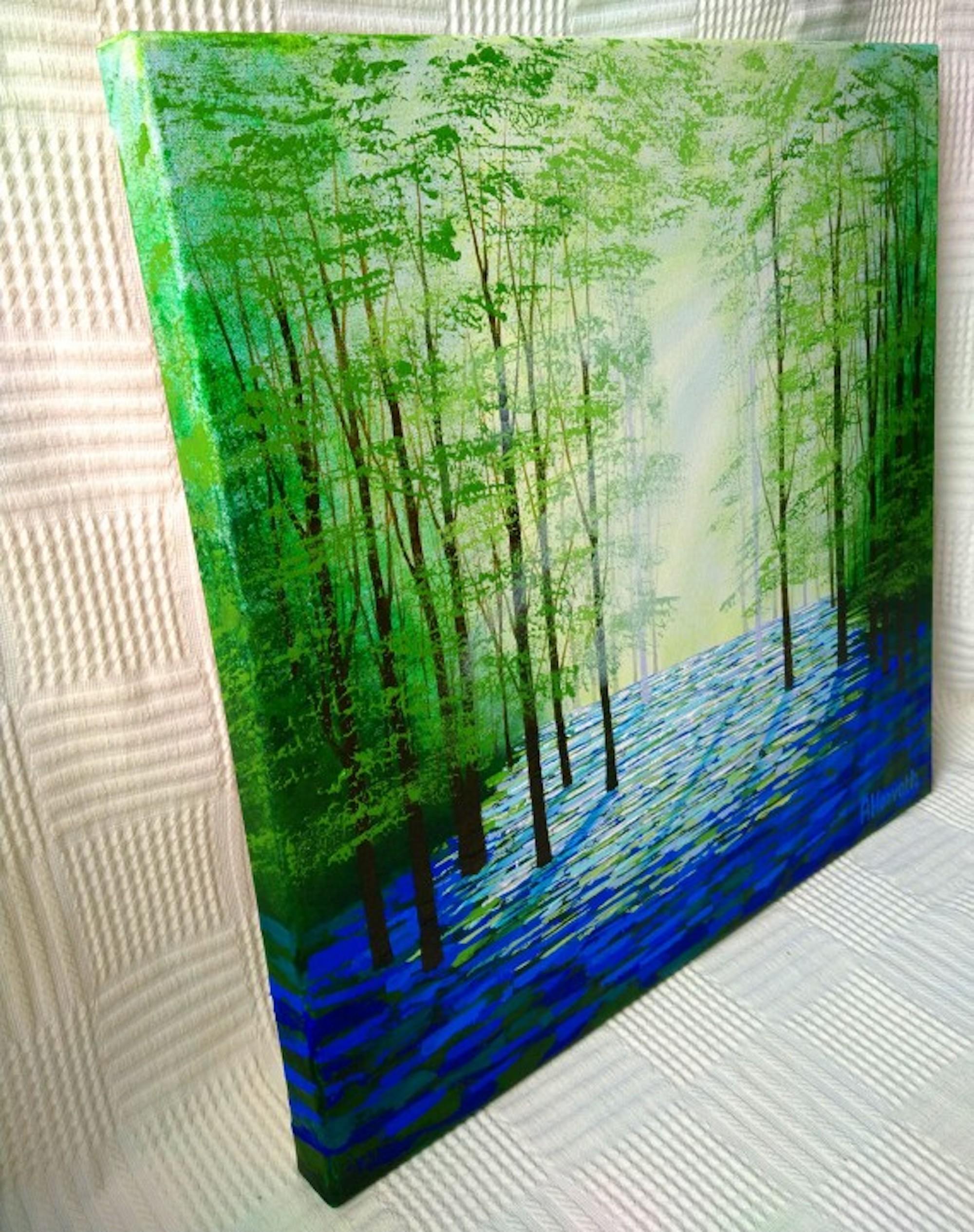 Sunlight Woods, abstract art, landscape art, tree art, affordable art For Sale 2