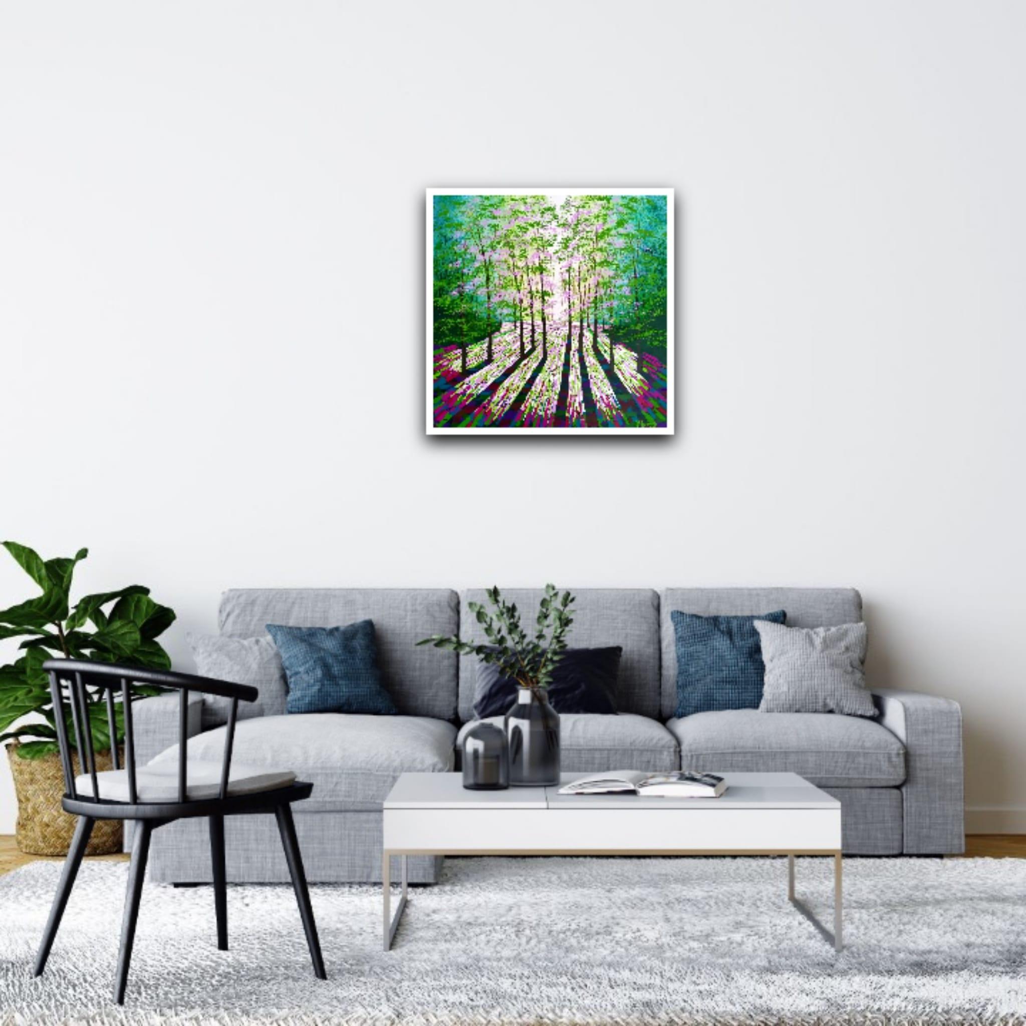 Forest Calm von Amanda Horvath, Landschaft, Bäume, botanisch, expressionistisch  im Angebot 3