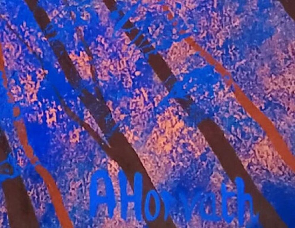 Amanda Horvath, Nuvola che guarda attraverso gli alberi, quadro originale con paesaggio urbano in vendita 4
