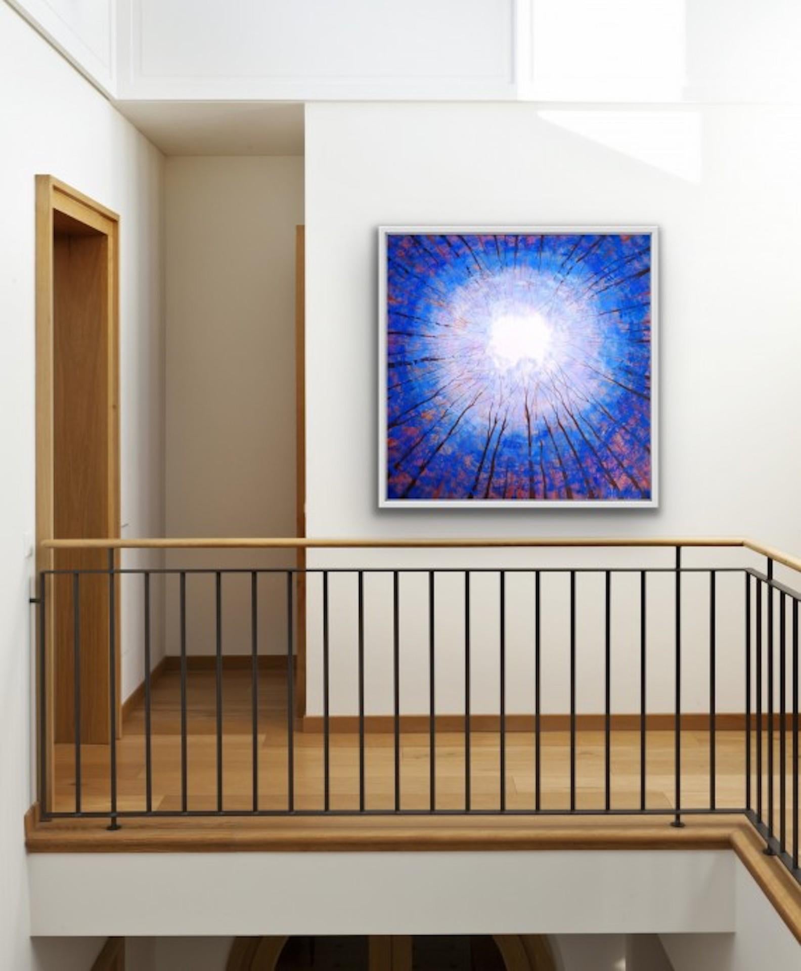 Amanda Horvath, Nuvola che guarda attraverso gli alberi, quadro originale con paesaggio urbano in vendita 7