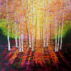 Amanda Horvath, Golden Evening Light, Original Painting, Contemporary Art