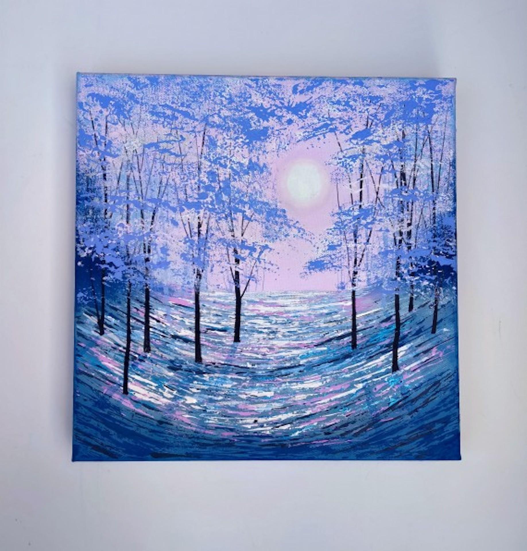 Amanda Horvath, Moonlight Phantasy, peinture contemporaine de bois en vente 1