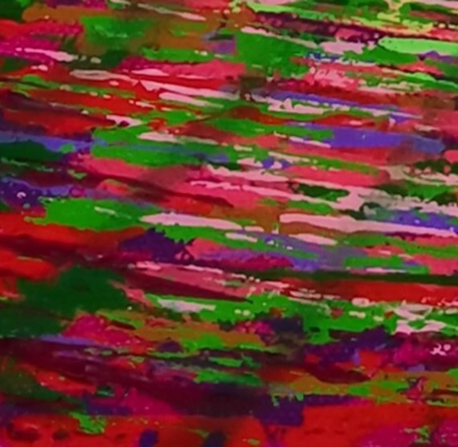 utumn Glow, Amanda Horvath, Original-Holzlandschaftsgemälde, bunte Waldkunst im Angebot 3
