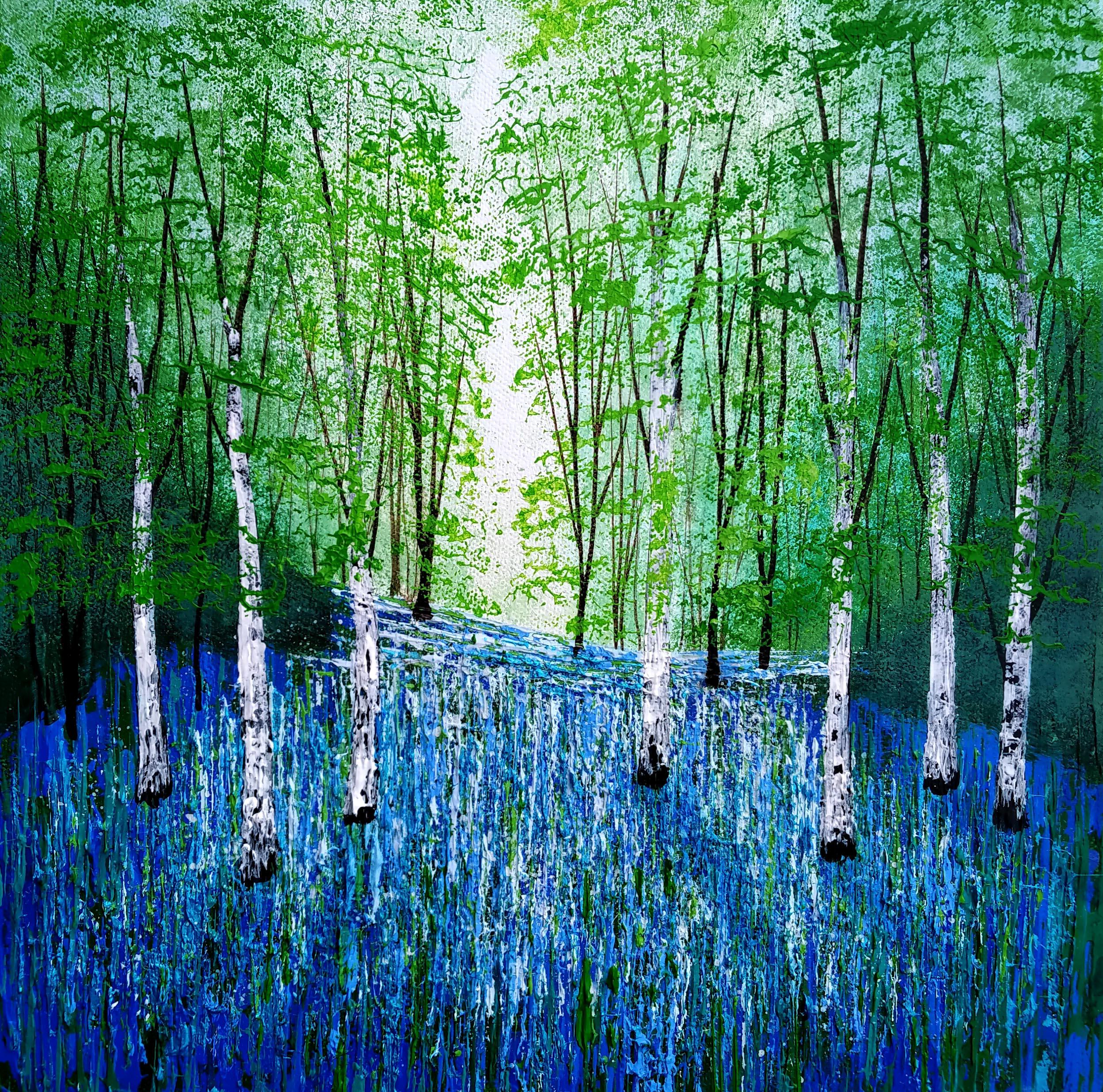 Amanda Horvath Abstract Painting - Blue Spring Glade