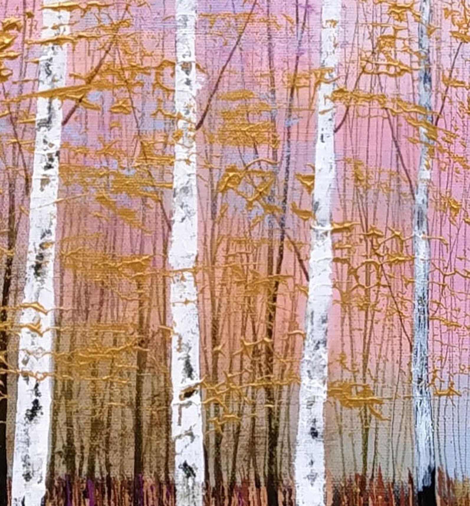 Gold- und Rosenwaldlicht & Goldenes Abendlicht III, Diptychon, Original im Angebot 7