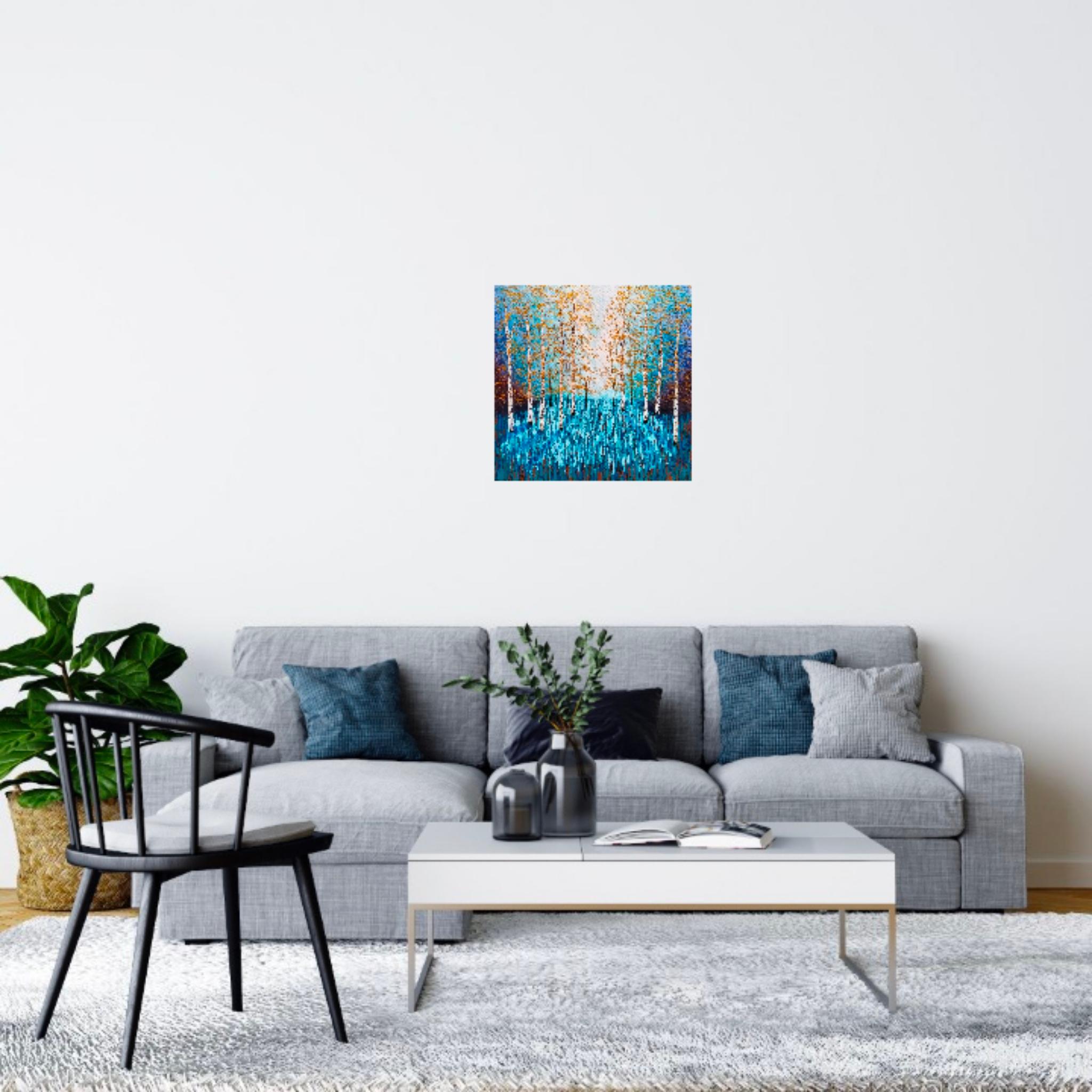 Silver Wood - Painting by Amanda Horvath