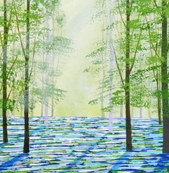 Sunlight Wood, dipinto originale di paesaggio, arte contemporanea