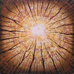"La foresta accoglie il sole", dipinto originale, pittura contemporanea, tema floreale